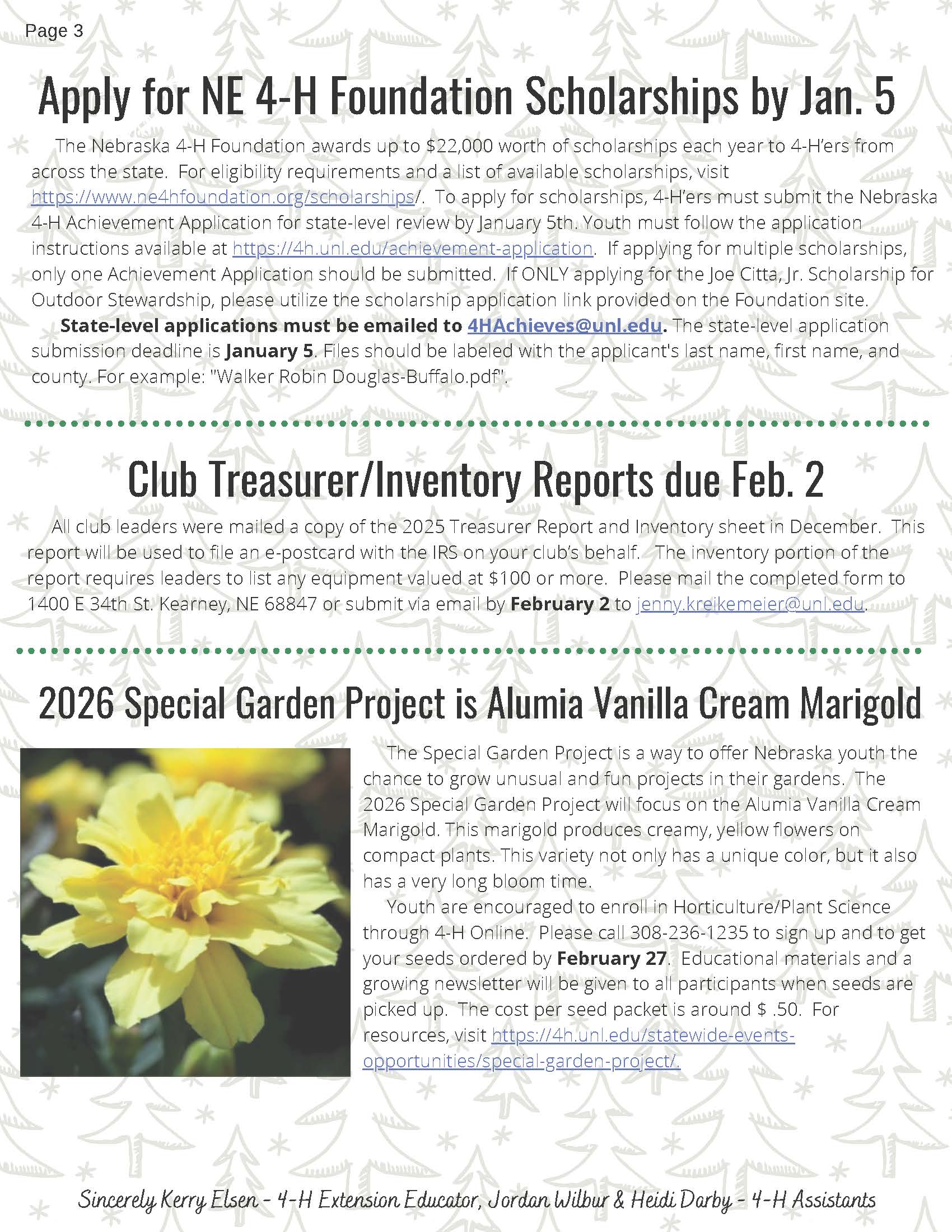 Page 3 of January 4-H Newsletter