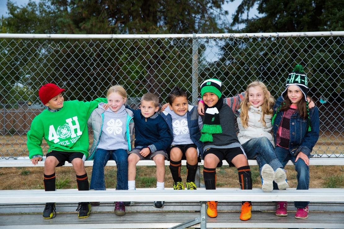 4-H Kids on Bleachers