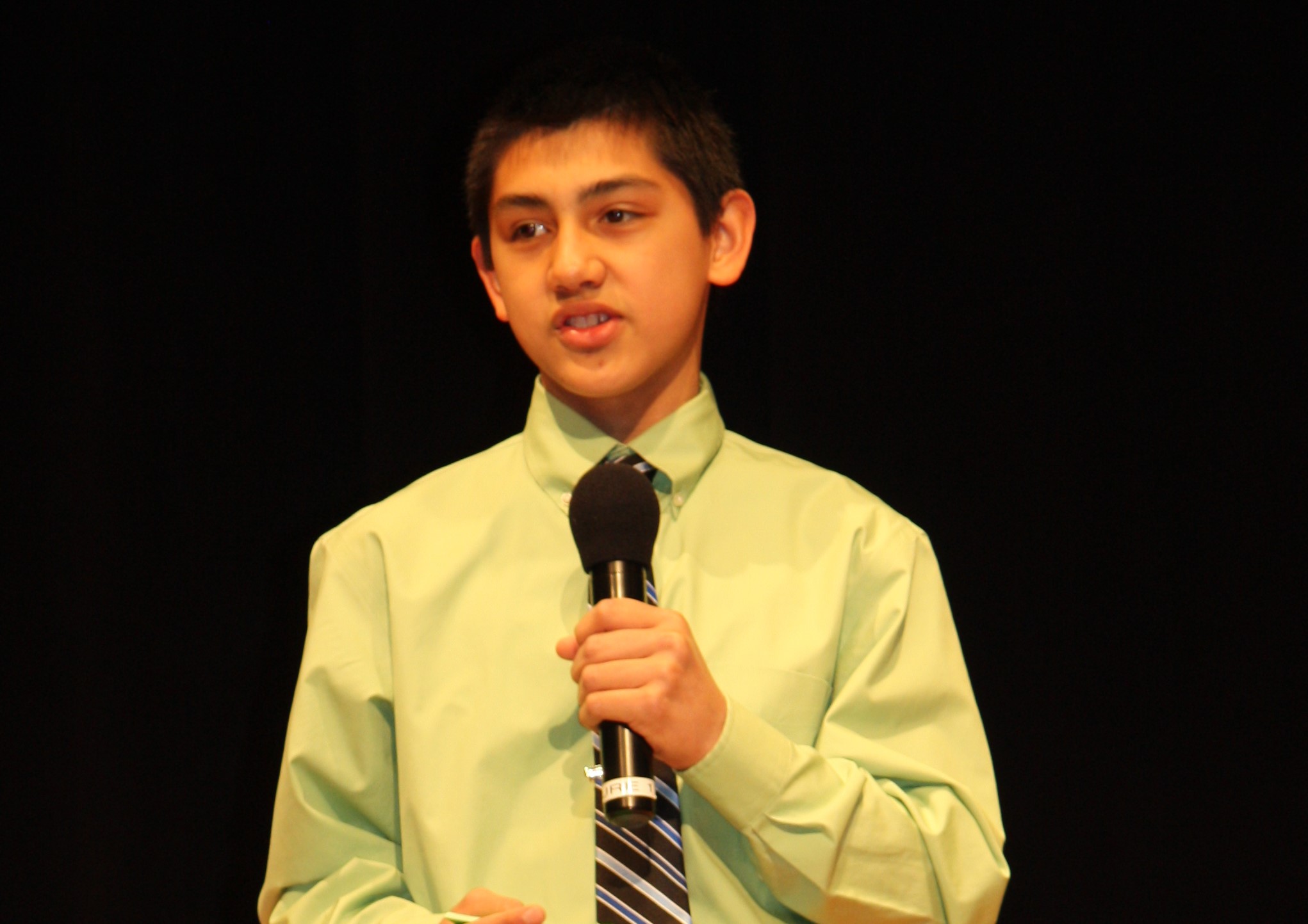 Boy giving a speech