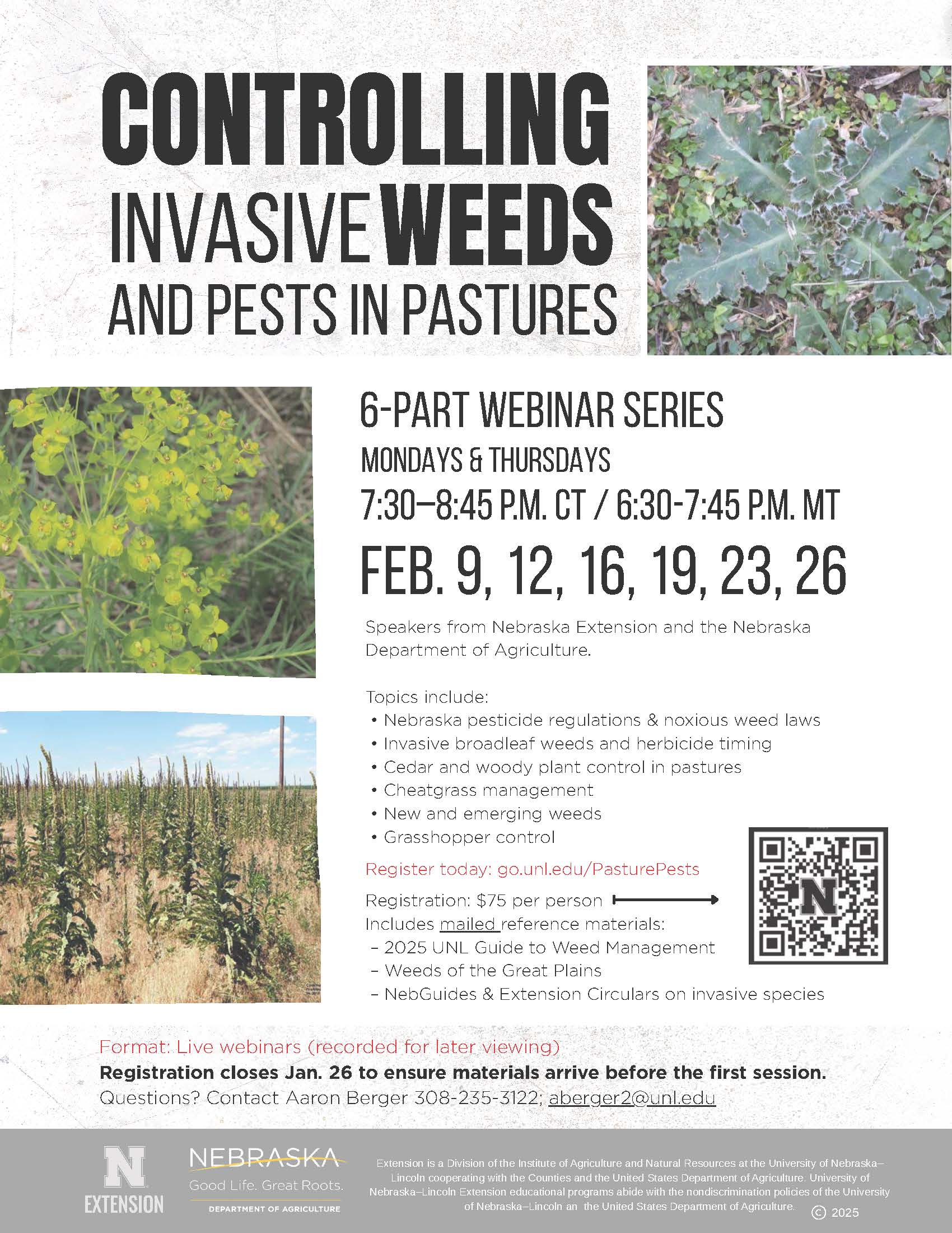 Controlling Invasive Weeds and Pests in Pastures Webinar Flyer