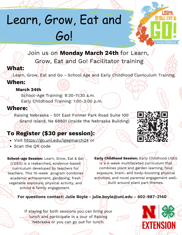 Learn, Grow, Eat and Go Workshop March 24