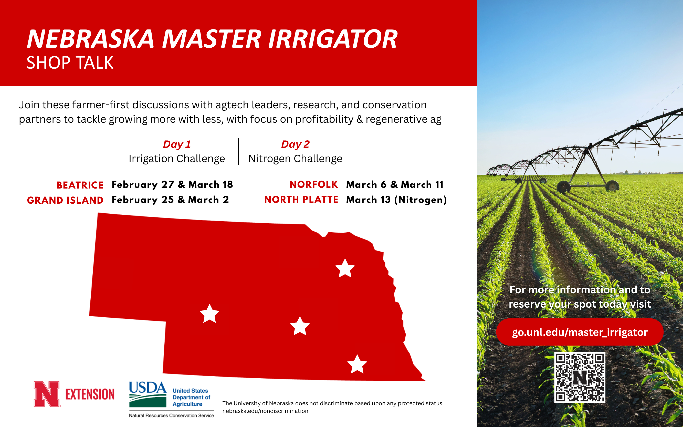 NE Map - Irrigation - Shop Talk Workshop, picture of a field Irrigation