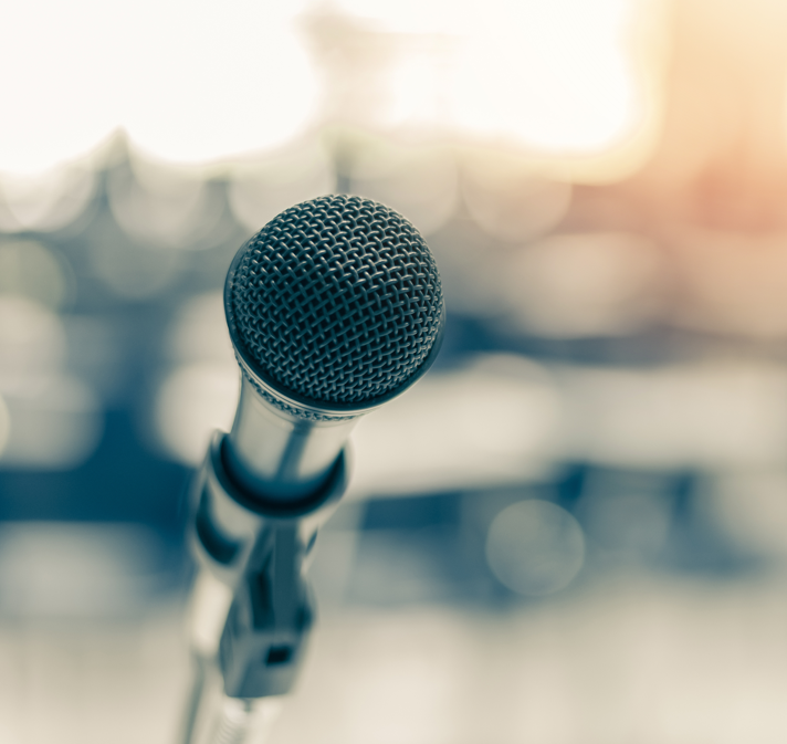 Microphone with blurred background