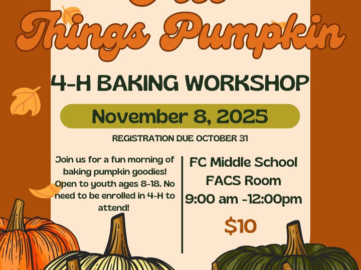 2025 Richardson County 4-H Fall Baking Flyer