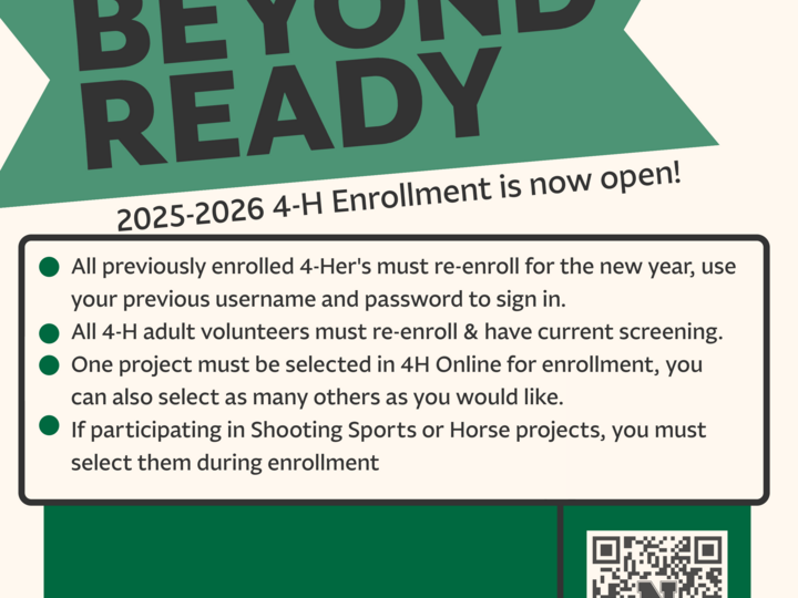 2025-2026 4-H Enrollment is now open