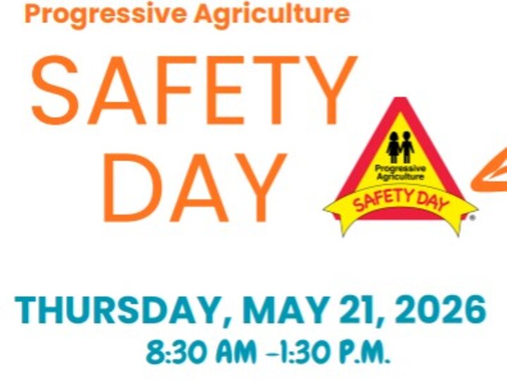Progressive Agriculture Safety Day logo with event date and time: May 21, 2026, 8:30 AM–1:30 PM.