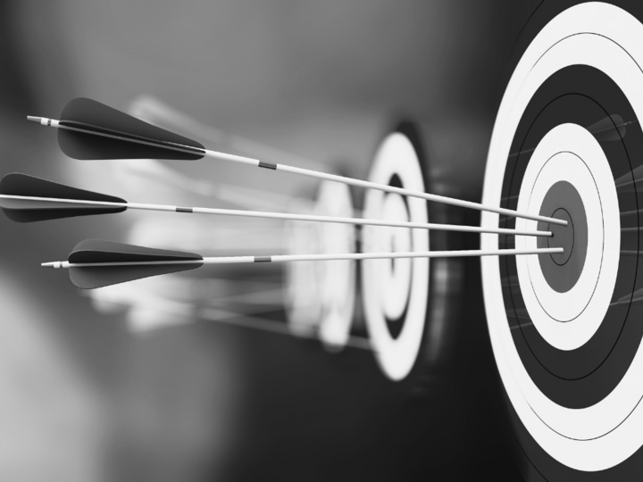 Archery targets with arrows