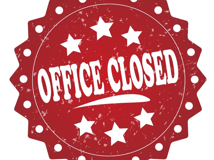 Office Closed Red sign