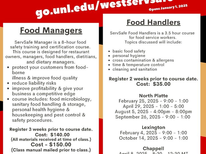 Serv Safe Food Safety Training Flyer