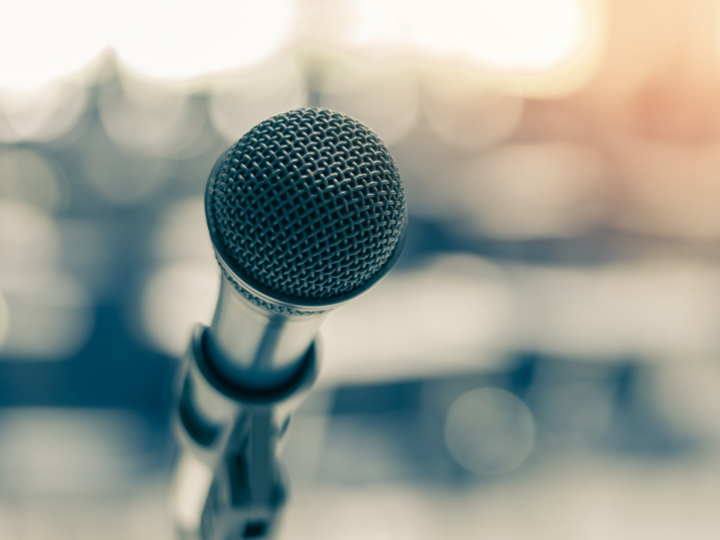 Microphone with blurred background