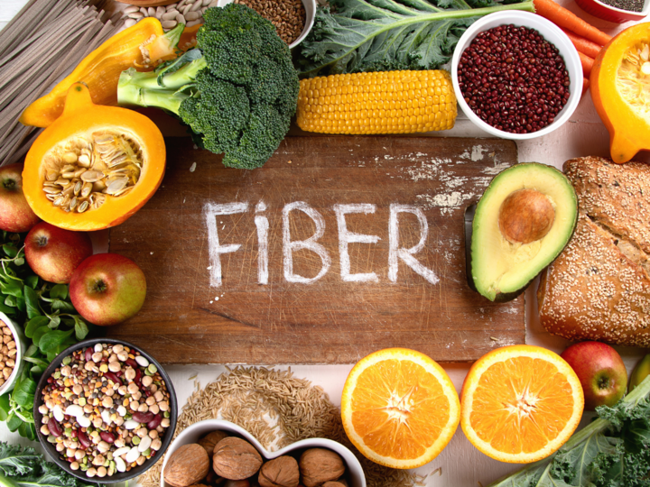 Grouping of healthy foods with fiber