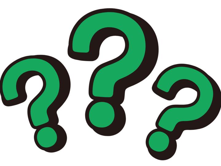 3 green question marks