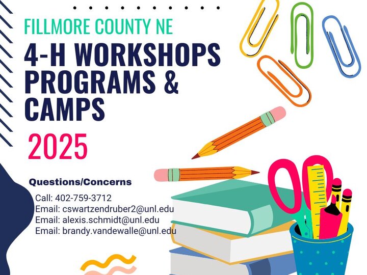 Fillmore Co. 4-H Workshops, Programs, Camps