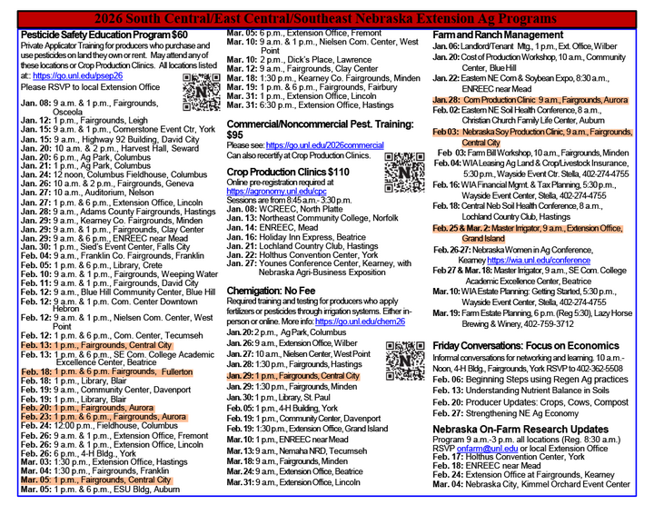 2026 Ag-Related Programs page 2