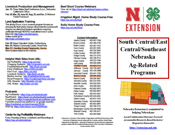 2026 Ag Related Programs Flyer page 1