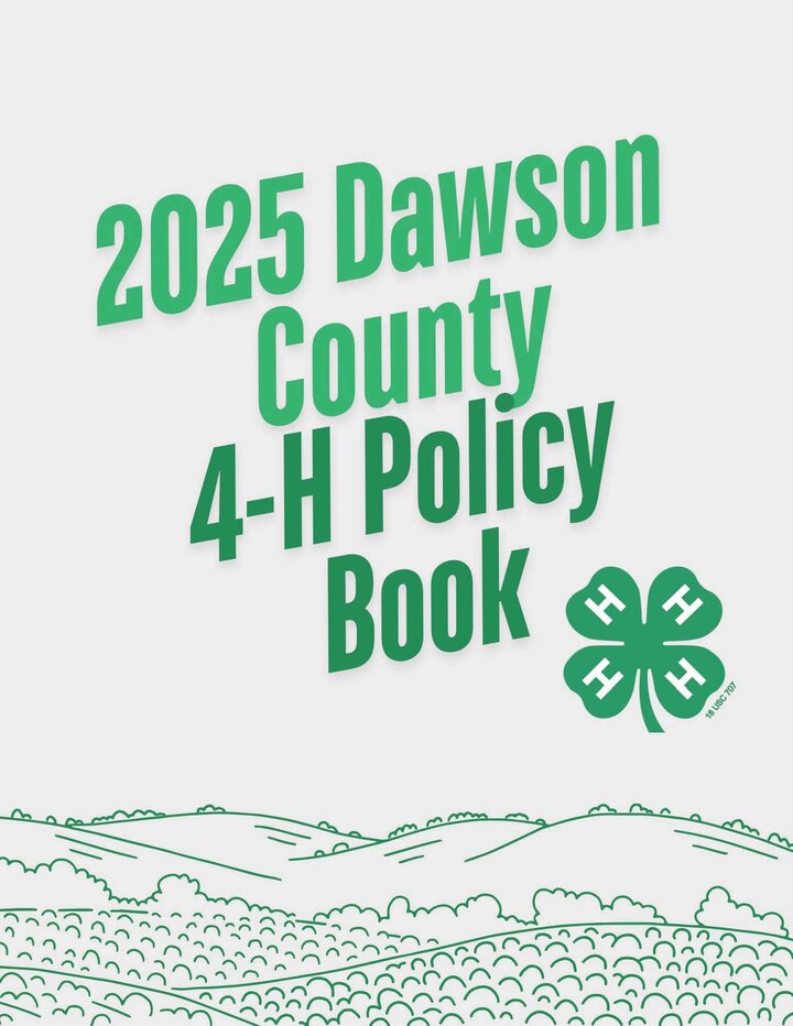 2025 Dawson County  4-H Calendar and Policy Book 