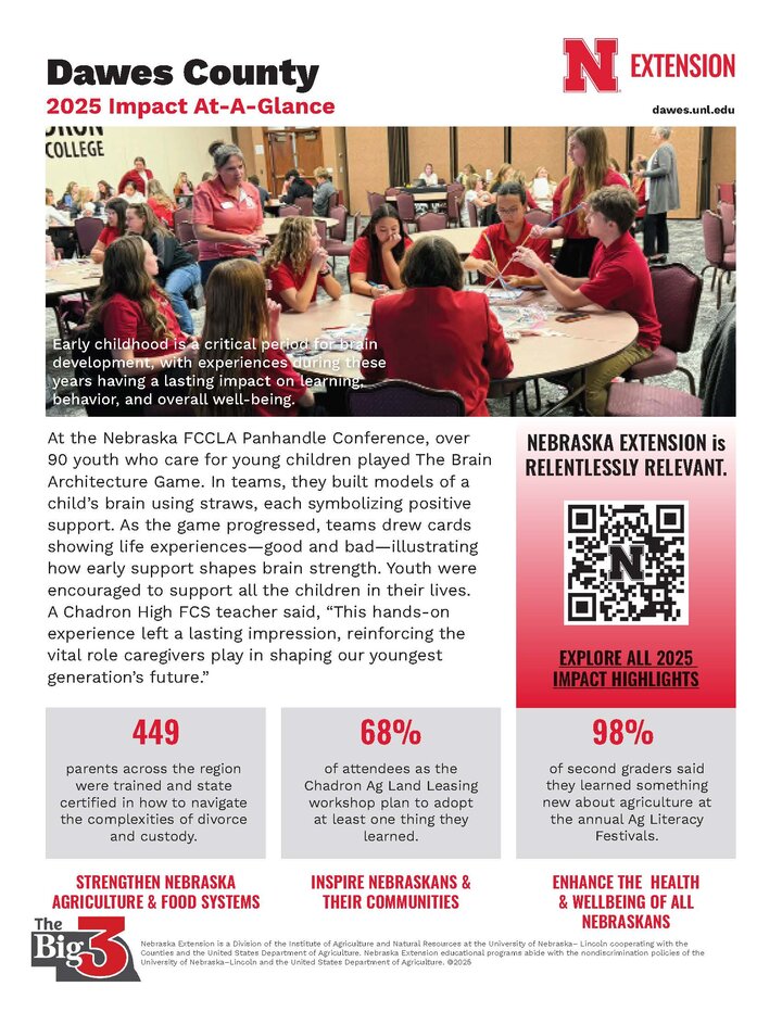 Dawes County Impact at a Glance Featuring Early Childhood Educator, Becky Hutchings. 