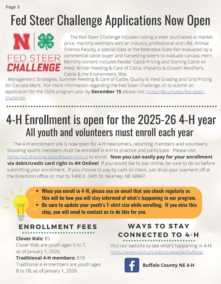 Buffalo County 4-H December Newsletter Page 3