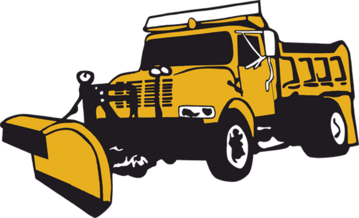 Large Yellow Snow Plow Truck