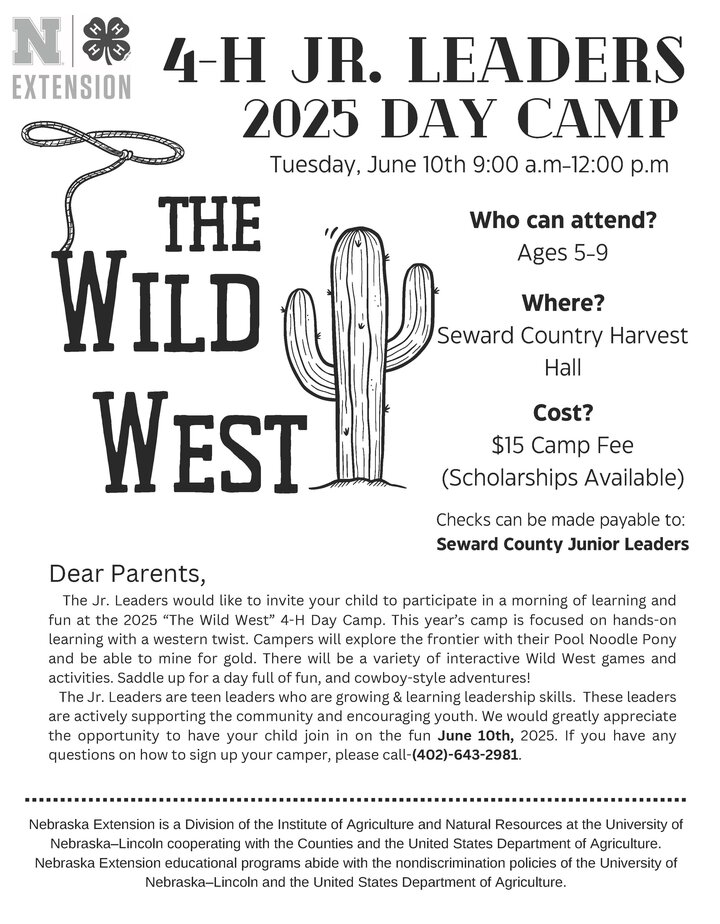 Seward County Jr. Leader's Day Camp
