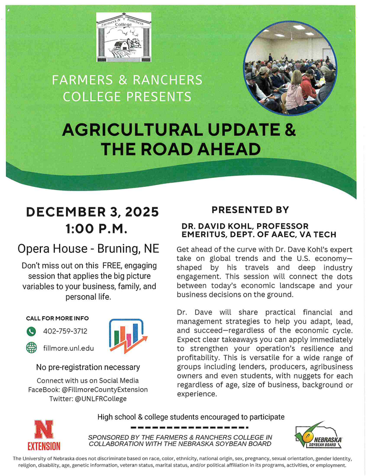 Ag Update Road Ahead, Dec. 3, 2025 1 PM