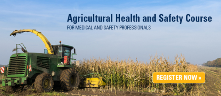Tractor in corn field