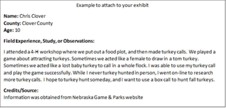 A sample of additional information for an exhibit with cited sources.