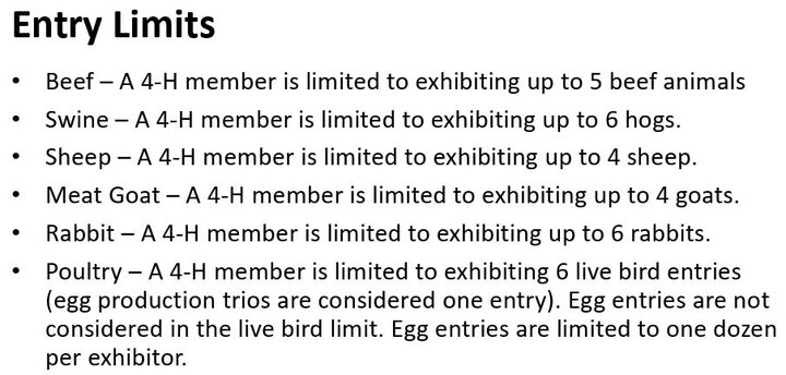 Livestock entry limits