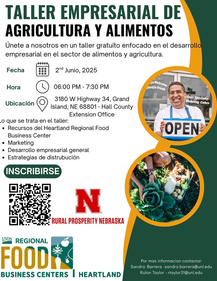 Farm and Food Business Workshop flyer - Spanish