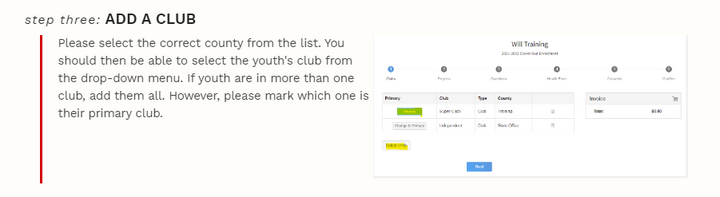 Returning 4-H Member - Add a club. 