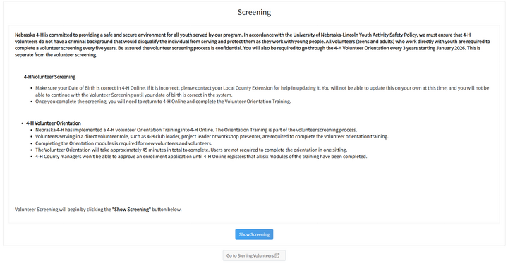 Returning 4-H Volunteer - Clock on Enroll Now next to your name to begin. 