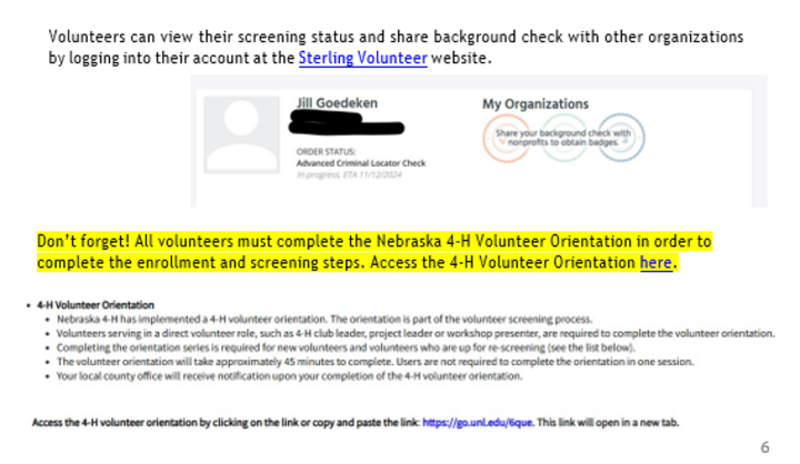 New and Returning Volunteers - All volunteers must complete the Nebraska 4-H Volunteer Orientation. 