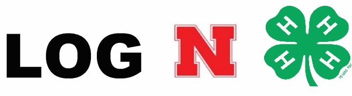 LOG text in black, a red letter N, and a green 4-H clover logo with white Hs.