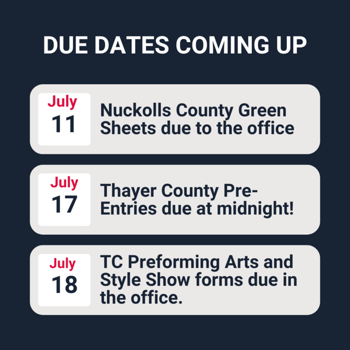 4-H Due Dates