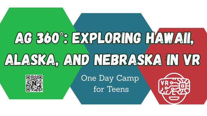 AG 360° camp promotion with green, blue, and red hexagonal graphics and a QR code.