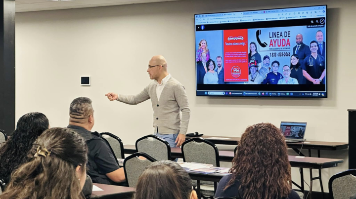 Man teaching a class