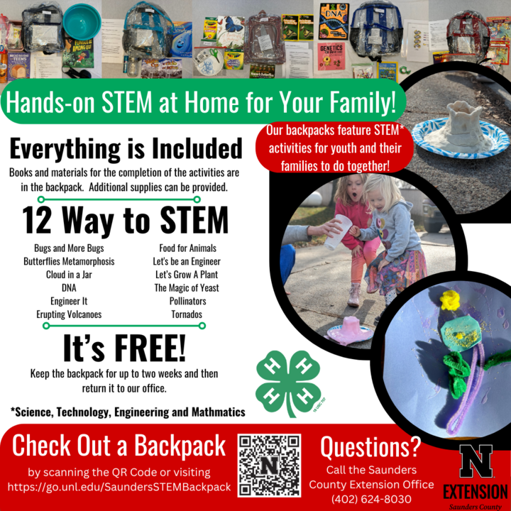 STEM Backpacks Saunders County 4-H