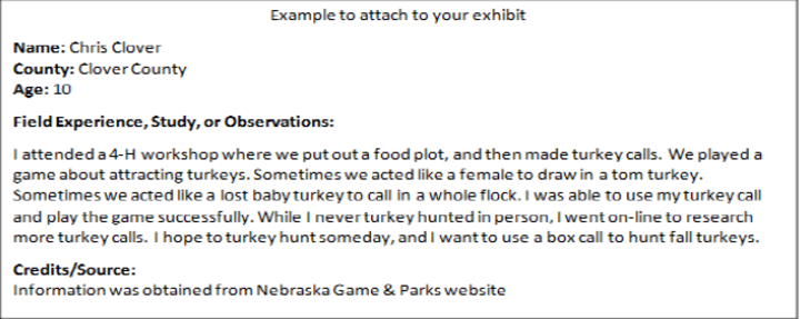 Screen Shot of an example of giving proper credit by listing sources of supporting information