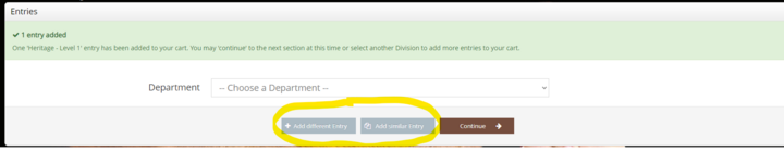 Screen Shot of Add Different Entry or Add Similar Entry