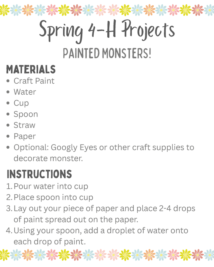 Painted Monsters directions page 3