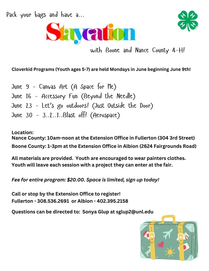 Information about summer workshops for clover kids