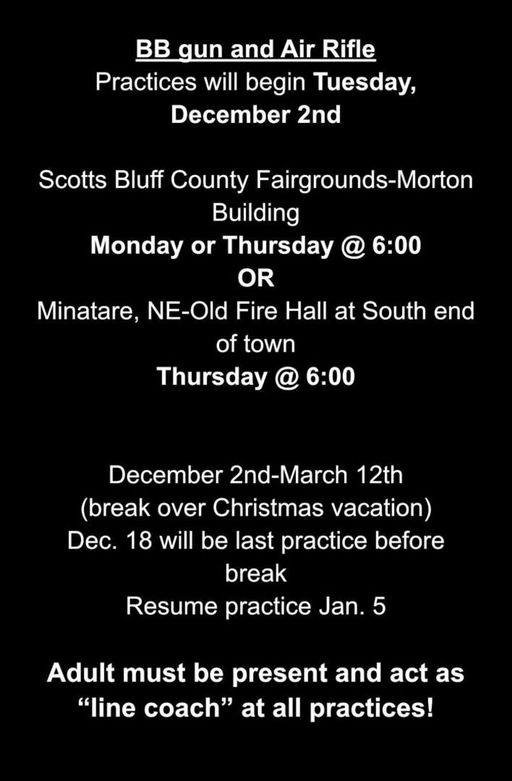 Scotts Bluff Co 4-H BB Gun & Air Rifle Practice 