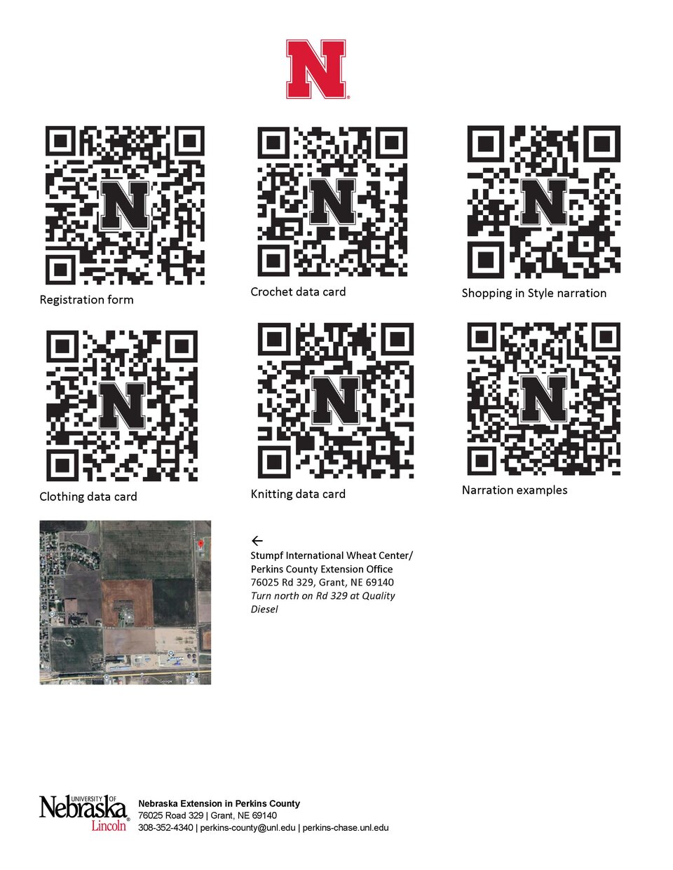 Perkins-Chase Clothing Day QR codes