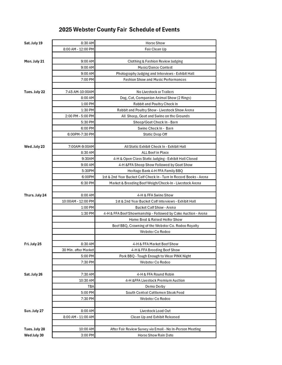 Webster County Fair