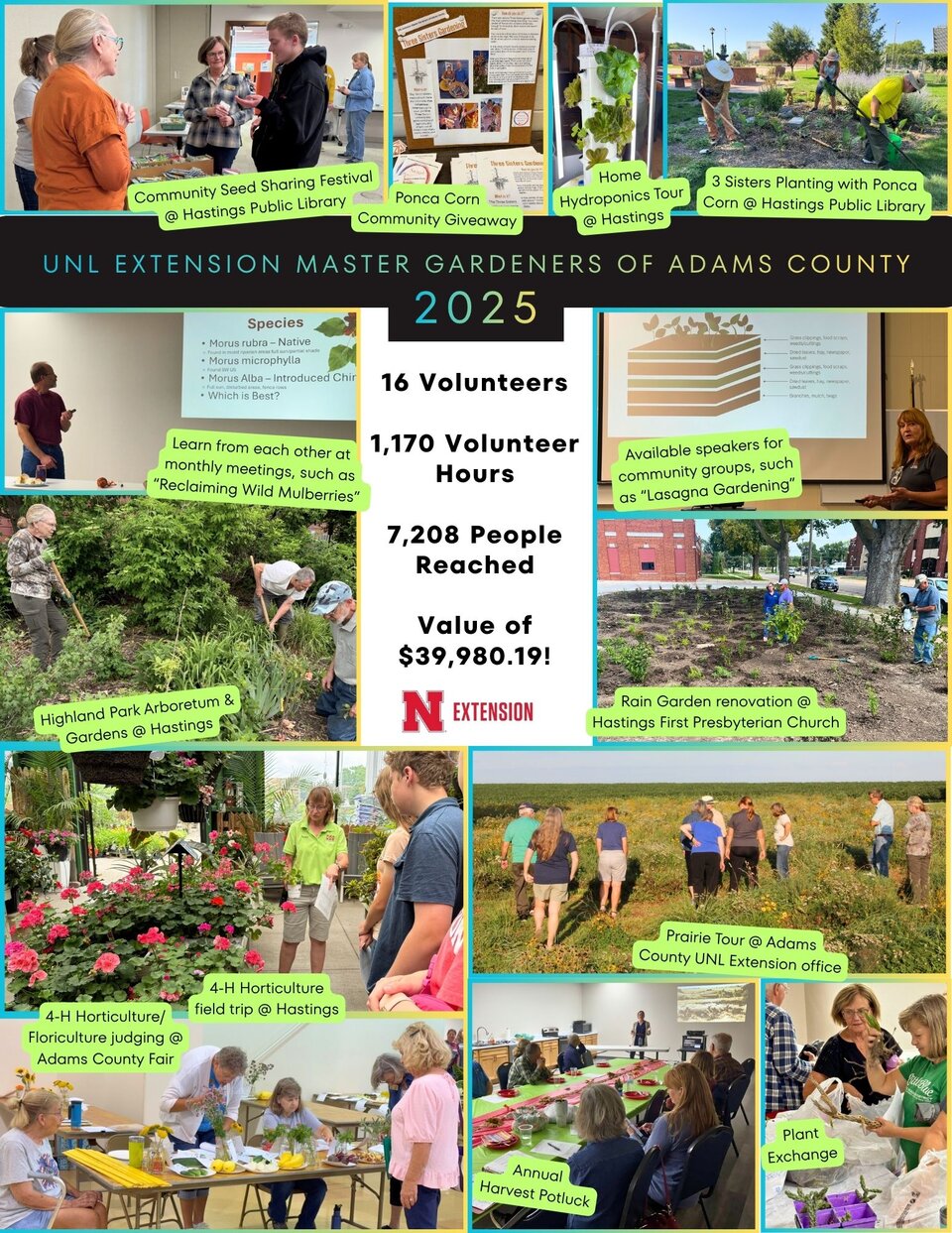 2025 Master Gardener Recap, various planting activities