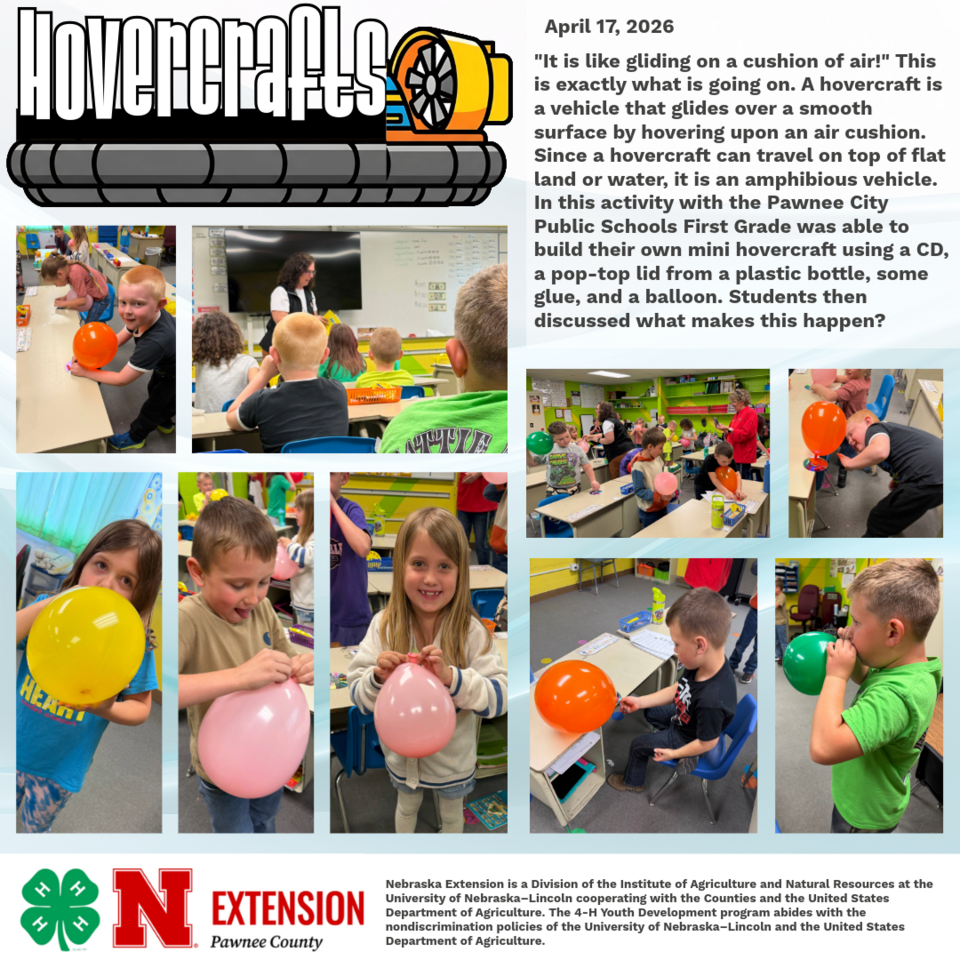 Children building and testing homemade hovercrafts with balloons in a classroom setting.