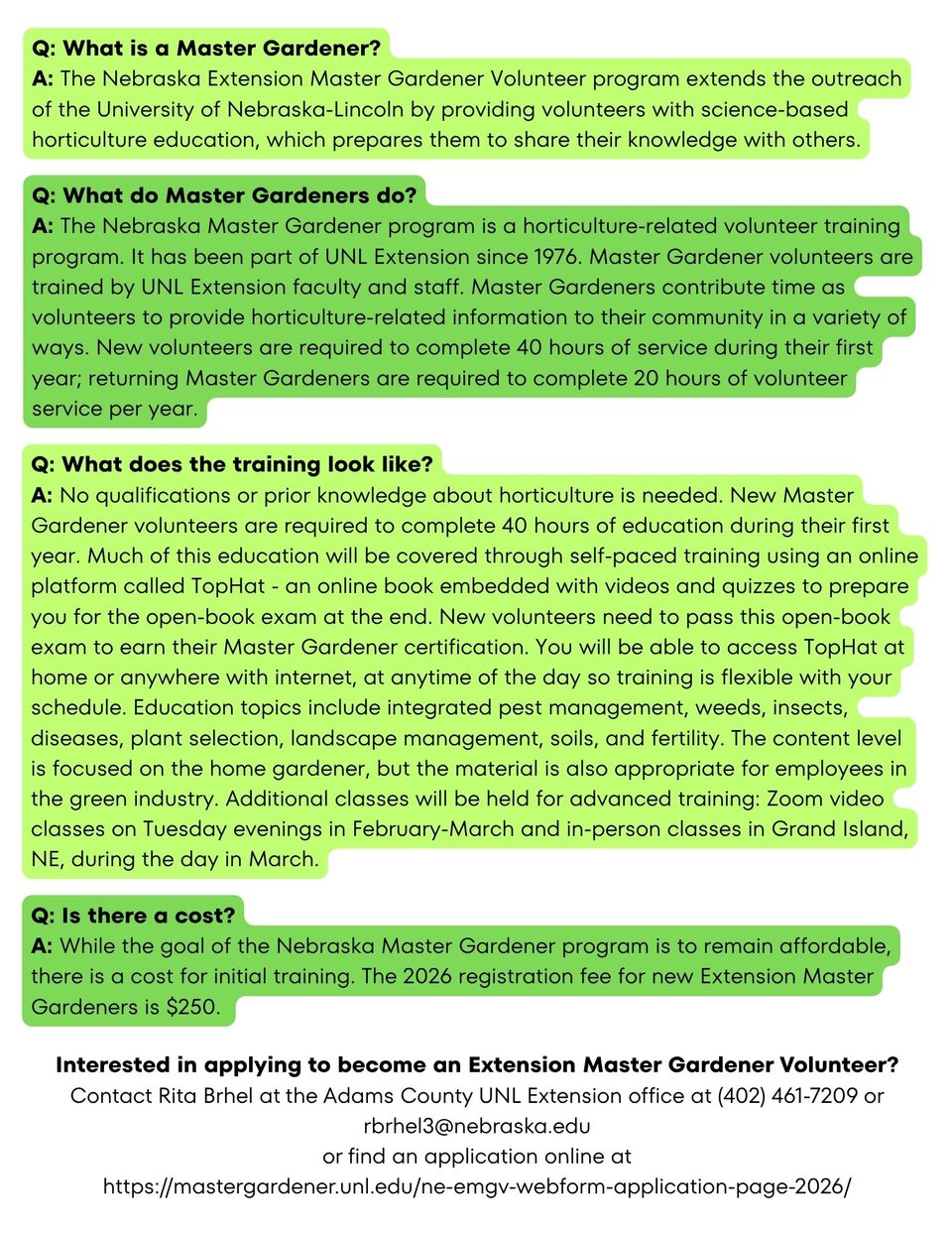 Recruiting Questions and Answers for Master Gardeners