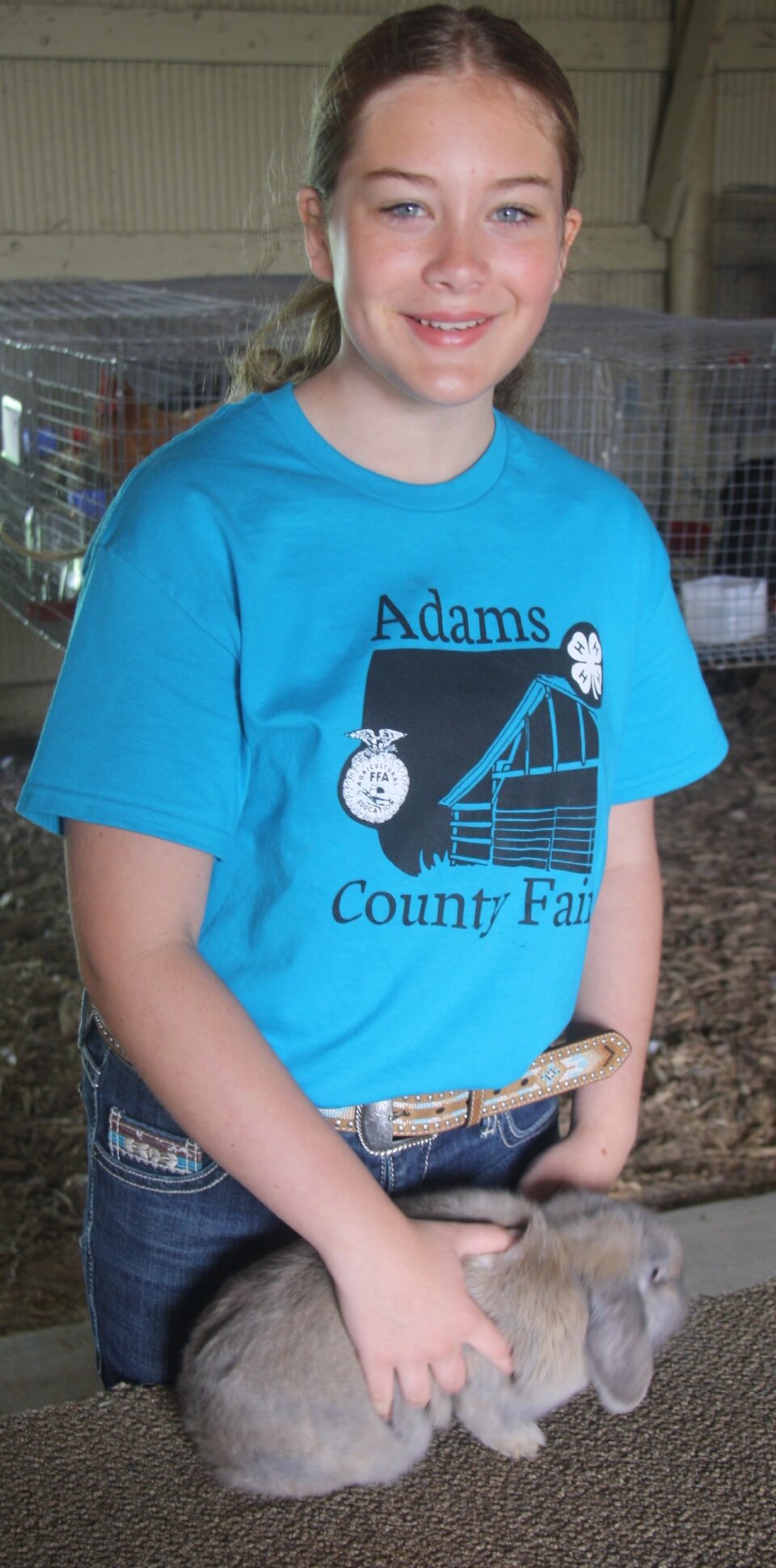 4-H Member Showing her Rabbit