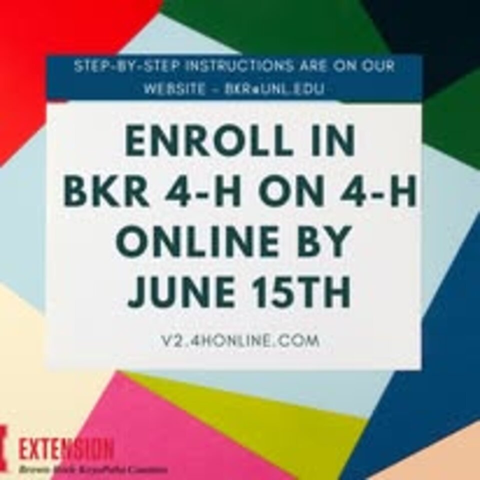 Enroll in 4-H by June 15th