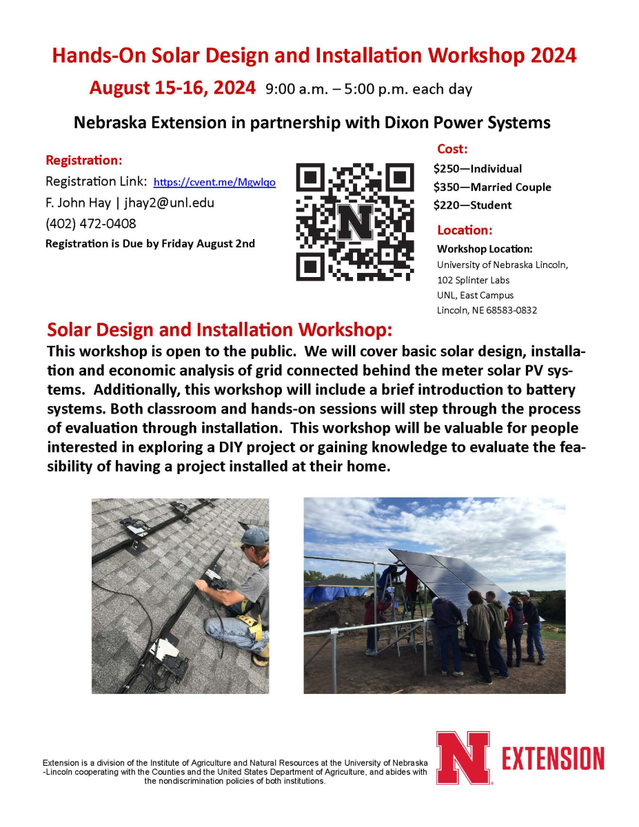 Information on Solar Workshop
